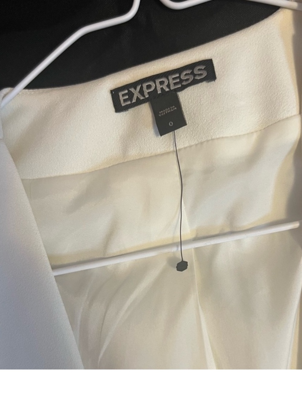 Express Women's White Open Front Draped Blazer - Picture 3 of 5